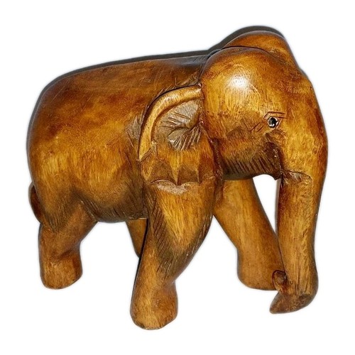 Hand carved wooden elephant - wooden,