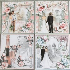 4 X Wedding Card Toppers. For Card Making Home Decor Etc