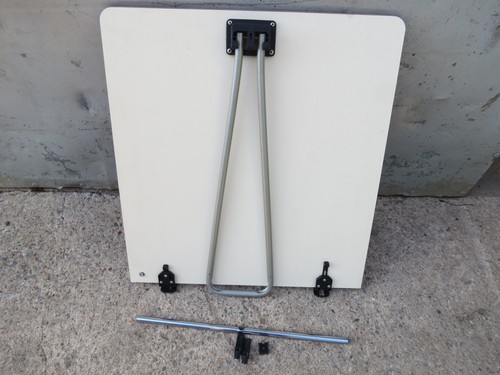 Caravan table with folding leg - with,