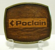 *Poclain Construction Trademark Logo Metal & Leather Belt Buckle excavator Case