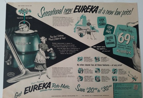 1952 eureka roto matic - eureka, swivel