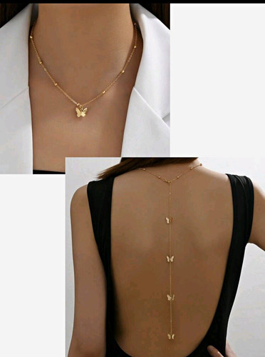 Gold tone butterfly - gold,
