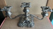 Grenadier Silver Plated Grapevine Pattern 3 Sconce Candelabra L29 x H15cm
