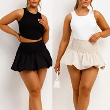 Women’s Puffball RARA Skirt Elastic Waist Frilly Mini Summer Fashion