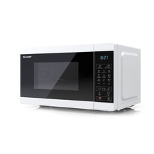 Sharp White 20 Litre 800W Microwave - 1000W Grill, Touch Control - YC-MG02U-W