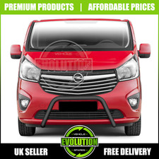 BLACK AXLE NUDGE A-BAR, BULL BAR GLOSS STEEL GUARD VAUXHALL VIVARO 2014-2019