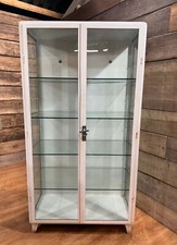 Mid Century Medical Cabinet Iron Glass Display 1950s