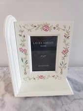 Vtg Laura Ashley Photo Frame Bookend Wood Floral Romantic Flowers Cottagecore