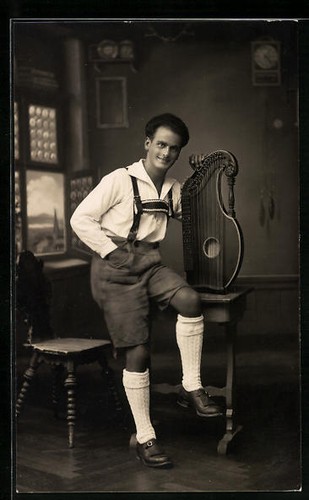 Postcard grinning musician - grinning,