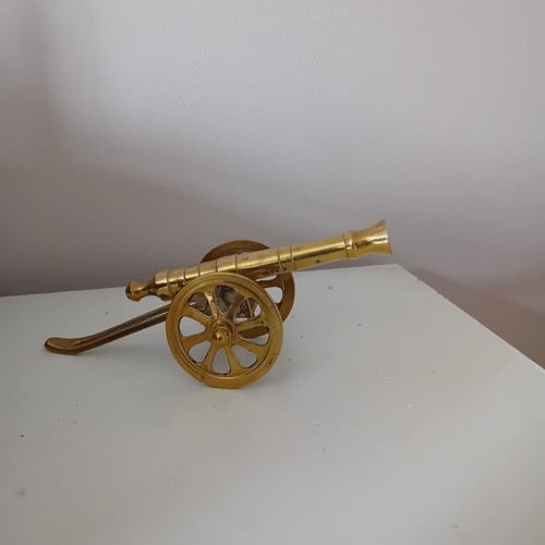 Solid brass field cannon - solid,
