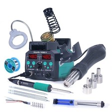 775W 2in1 Digital Soldering iron Station with Hot Air Gun Lamp Heating Elements
