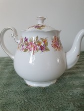 Colclough Wayside Bone China Floral Pattern Tea Pot Small Chip