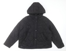 Primark Women’s Black Quilted Hooded Puffer Jacket Size S