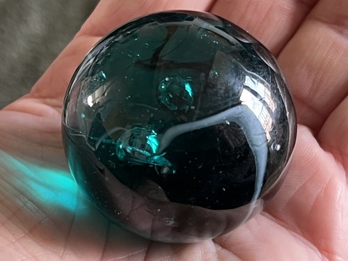 Large blue white glass swirl - large,