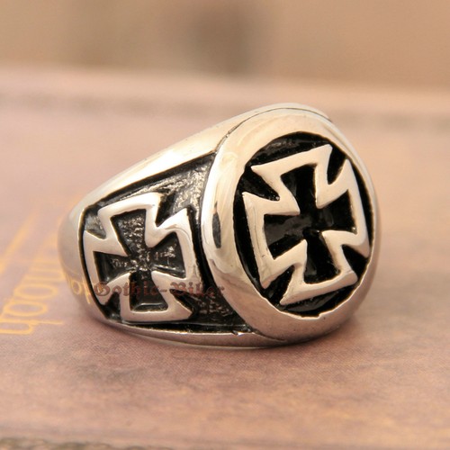 Men black silver iron cross - men,