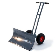 SwitZer Rolling Snow Plow Heavy Duty Metal Snow Shovel W/ Wheels 74cm Wide Blade