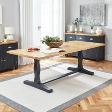 Cotswold Charcoal Grey Painted Oak 2.2m Refectory Dining Table - Seats 8-10-FC61