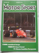 Motor Sport October 1988 featuring Panther Kallista, Peugeot 405 T16, Chevrolet