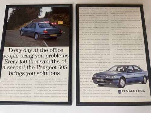 Framed original 1991 peugeot - original,