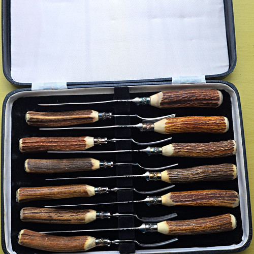 Antler handle knife - handle, &