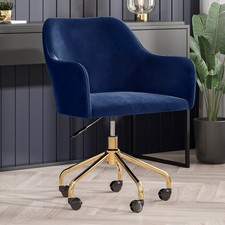Navy Blue Velvet Office Chair