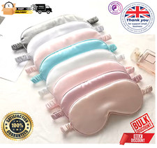 Luxury Pure 100% Satin Silk Eye Mask Soft Relax Sleep Blindfold UK