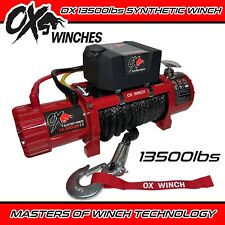OX ELECTRIC WINCH 12v 13500lbs SYNTHETIC JEEP LANDROVER 4x4 DEFENDER HEAVY DUTY