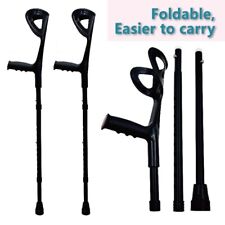 PAIR Folding Crutches, Adults (x2 Units, Open Cuff), Elbow Crutches