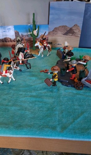 Playmobil cowboy and native
