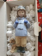 Nao by Lladro Travelling Girl with Dog Figurine No 1038 Made In Spain Sr108 Mint