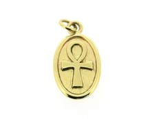 9 ct gold Ankh pendants oval