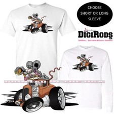 Digirods Rat Rod Racer Vintage Ford 1932 Custom Hot Rod Cartoon Car T Shirt
