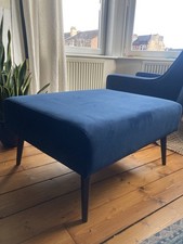 Blue Velvet Footstool /