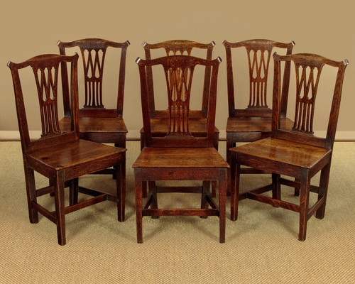 Antique set oak country - 6,