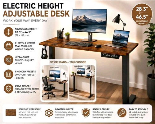 Electric standing desk - standing,