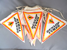 Vintage DUNLOP TYRES Bunting Pennants x 24 display mancave garage racing classic