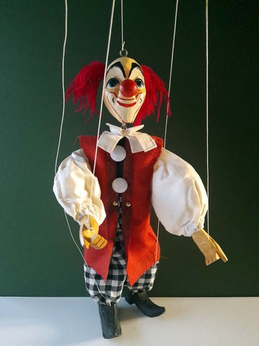Vintage clown marionette - vintage,