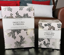 Laura Ashley Sweet Pea & Freesia Hand Wash & Lotion Gift Set & Scented Candle