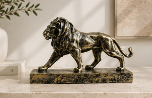 Modern gold lion - modern,