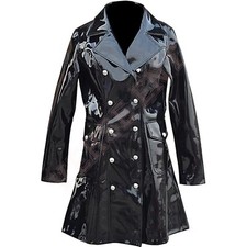 Women PVC Leather Trench Vinyl
