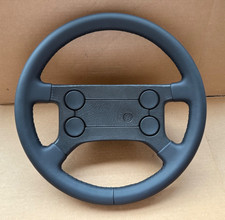 VW GOLF MK1 MK2 GTI JETTA 4 SPOKE NAPPA LEATHER BLACK STITCH STEERING WHEEL
