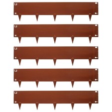 5pc Rust Steel Lawn Edging Set