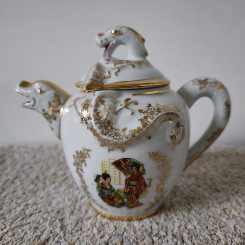 Dragon spout teapot lidded - dragon,