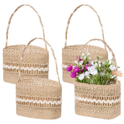 Pcs burlap candy bag handle - candy,