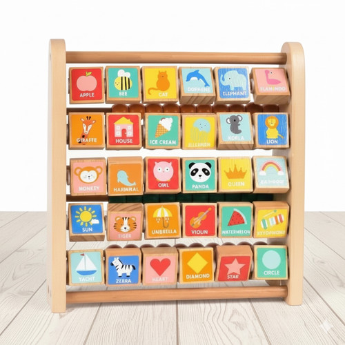 Alphabet abacus wooden - alphabet,