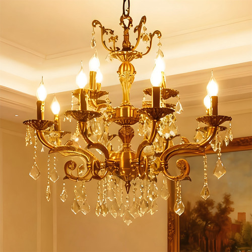 Antique candle style - candle, crystal
