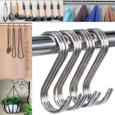 10 x S Hooks Stainless Steel Kitchen Meat Pan Utensil Clothes Hanger Hanging UK