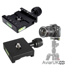 50mm Quick Release QR Plate Mount w Spirit Level For Arca Swiss Tripod 1/4" 3/8"