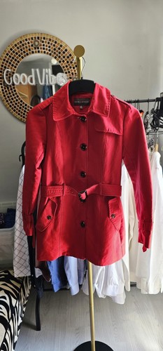 Laura ashley red trenchcoat - ashley,