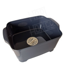 Washing Up Bowl With Water Drainer Plug Kitchen Sink Basin Dishes Soak Strainer